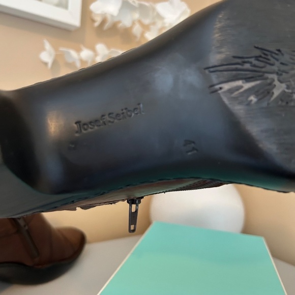 Josef Seibel Kendra Crinkle Leather Ankle Shoe/Bootie Cognac Size EU41/US10-10.5 - Picture 11 of 16